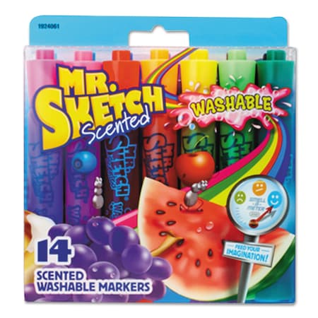 Mr. Sketch Black, Blue, Brown, Dark Green, Green, Magenta, Orange, Purple, Red, Turquoise, Yellow 14 PK 1924061